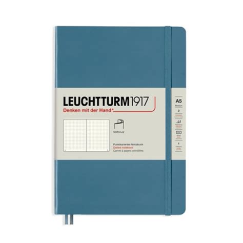Leuchtturm 363399 Notizbuch medium A5 softcover stone blue dotted ...
