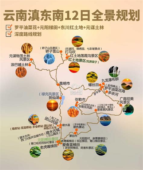 云南旅游路线图图片