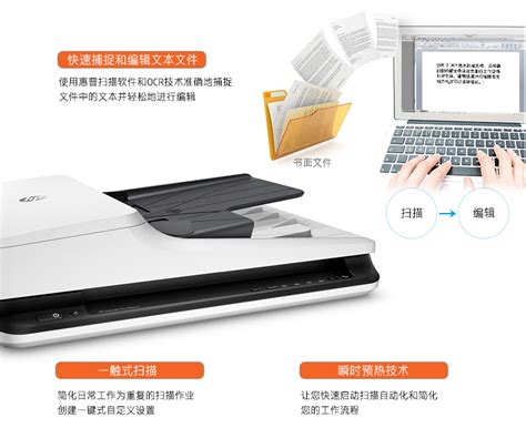 惠普（HP）ScanJet Pro 3000s4 馈纸式A4高速高清自动双面办公文档扫描仪 40ppm/80ipm U盘扫描