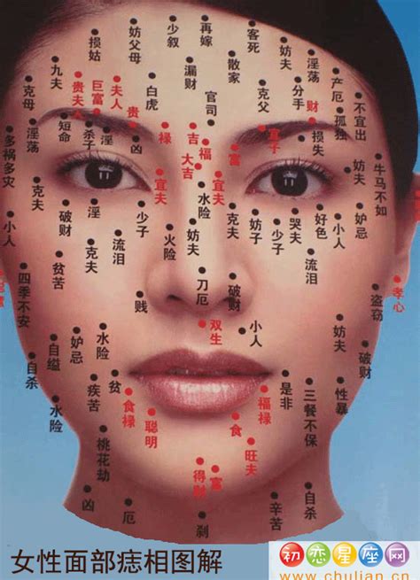 面部痣相图解图片