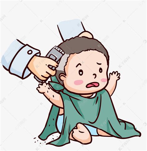 婴幼儿剃头服务漫画素材图片免费下载-千库网