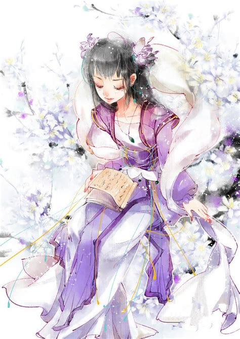 紫衣女生头像古风漫画版
