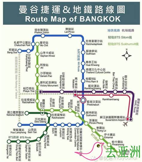 曼谷市区曼谷地铁MRT交通指南，运营时间，路线和买票攻略 - 泰国攻略