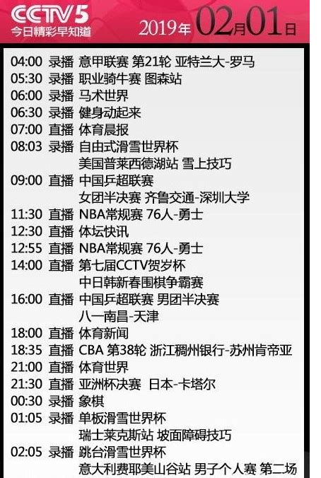 《中国体育》zhibo.tv今日直播时间表