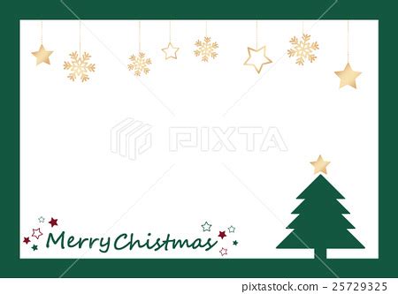 Green frame with Christmas ornaments and tree - Stock Illustration ...