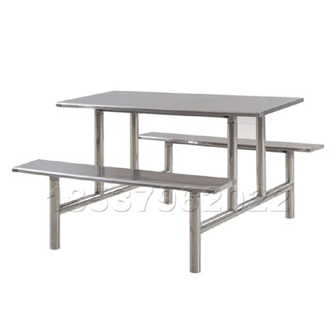 【XH136 食堂4人位餐桌椅不锈钢快餐桌椅学校连体餐桌椅厂家爱 ...