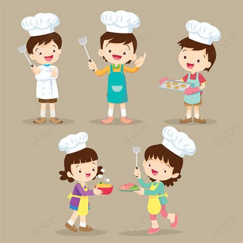 卡通人物厨师烹饪素材免费下载 - 觅知网