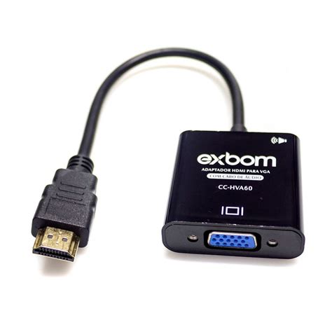 Adaptador Conversor HDMI EXBOM Macho x VGA Fêmea com Áudio - CC-HVA60 ...