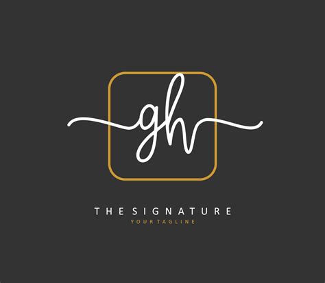 G H GH Initial letter handwriting and signature logo. A concept ...