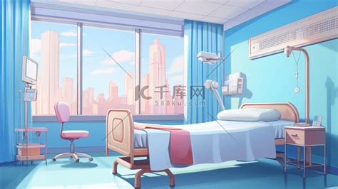 医院病房动漫效果插图14插画图片-千库网