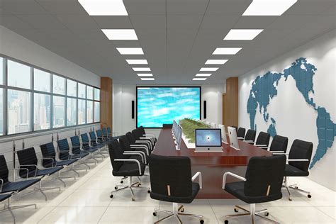 会议室3D max效果图 办公空间|三维|建筑/空间|fei1762 - 原创作品 - 站酷 (ZCOOL)