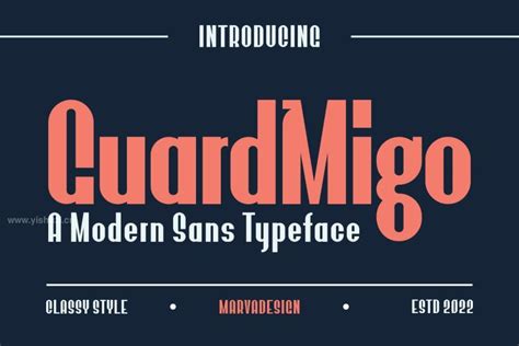 现代的长条海报英文无衬线排版字体-Guard Migo - 艺字网