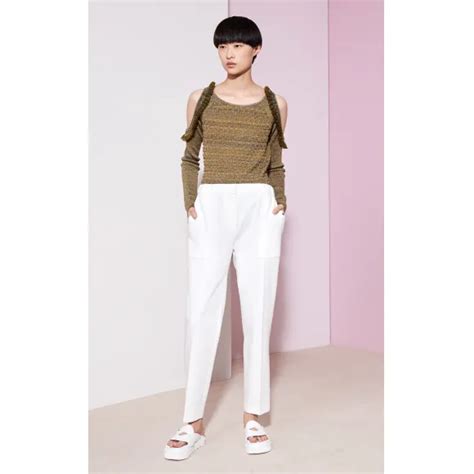 凯卓/Kenzo 女士 白色 裤子 定做的 cotton jogg pants F751PA1535HP.01.34-小迈步海淘品牌官网