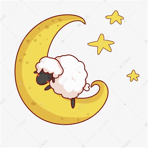 手绘小羊睡觉插画素材图片免费下载-千库网