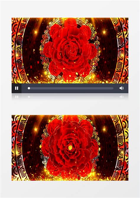 大气喜庆中国红牡丹有音乐背景视频模板下载_视频背景_图客巴巴