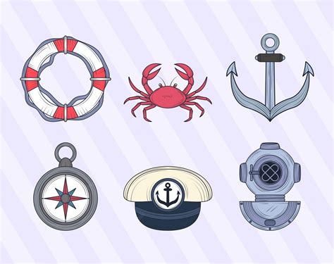 Iconos marítimos náuticos | Vector Premium