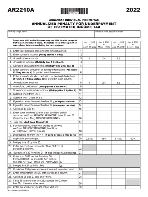 Download Instructions for IRS Form 2210 Underpayment of Estimated Tax ...