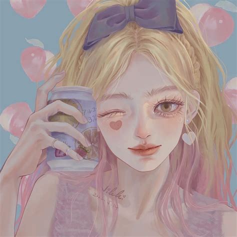 嘻哈女生手绘头像古风版