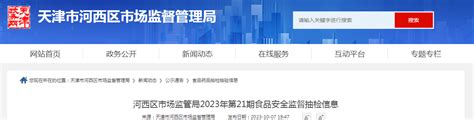 天津市河西区市场监督管理局公布2023年第21期食品安全监督抽检信息-中国质量新闻网