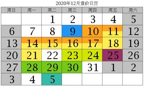 2020年12月天津牌照竞价日历表- 天津本地宝