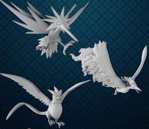 宝可梦 闪电鸟火焰鸟急冻鸟3D打印模型_宝可梦 闪电鸟火焰鸟急冻鸟3D打印模型stl下载_动漫游戏3D打印模型-Enjoying3D打印模型网