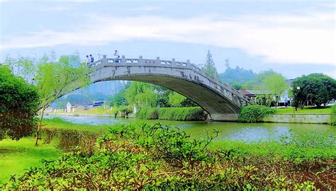 小桥流水图图片