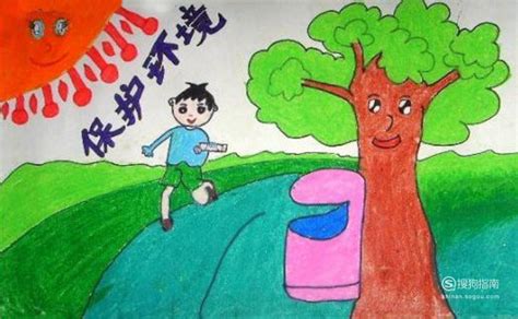 绿色家园儿童美术画 - 毛毛简笔画
