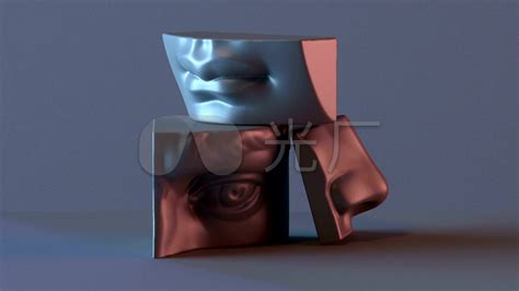现代半人脸雕塑摆件3d模型下载_ID12022031_3dmax免费模型-欧模网