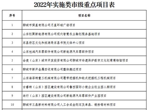 聊城市2022年市级重点项目-项目聚焦-专题项目-中国拟在建项目网