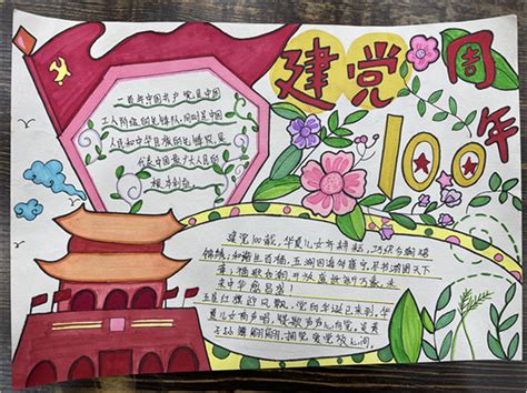 建党100周年手抄报图片 庆祝共产党百年辉煌历程- 老师板报网