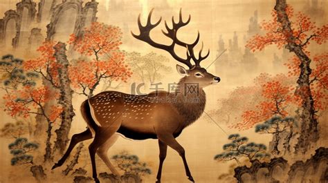 梅花鹿插画古风头像女生