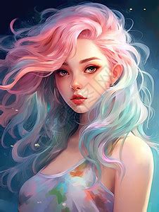 蓝天甜美女生头像图片