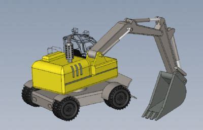 挖掘机模型SW_SOLIDWORKS 2021_模型图纸下载 – 懒石网