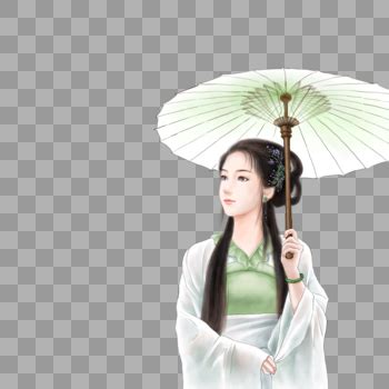 古风头像女生动漫打伞