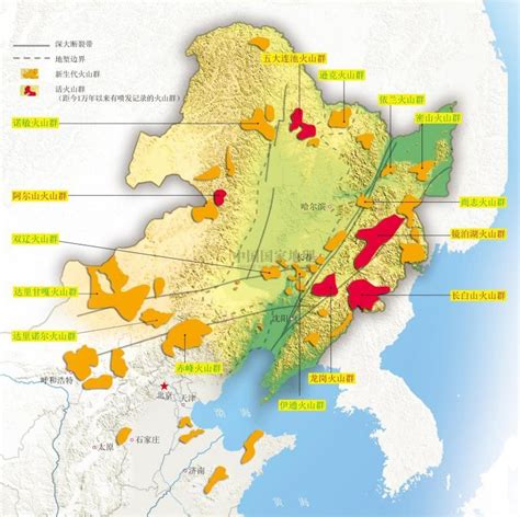 中国火山分布图图片