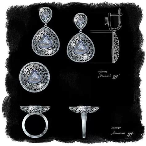 珠宝手绘创意欣赏，俄罗斯珠宝设计师Nina Pikova手稿作品鉴赏-优概念