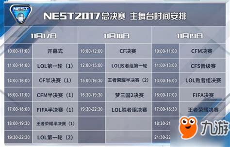 NEST全国电子竞技大赛总决赛赛程公布 lol淘汰赛11月17日开启_九游手机游戏