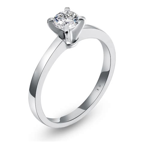 0.5克拉四爪经典单颗镶ED级订婚戒指 | England Diamond Co.