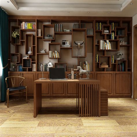 至爱智家 书房书桌柜组合 多层实木全屋定制 - 至爱智家