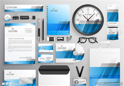 蓝色简约商务味访视觉设计vi手册vi手册画册图片下载 - 觅知网