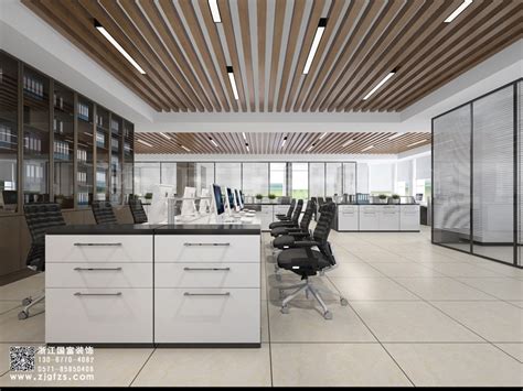绍兴现代中式原木设计风格办公室装修案例效果图-绍兴办公设计-浙江国富装饰