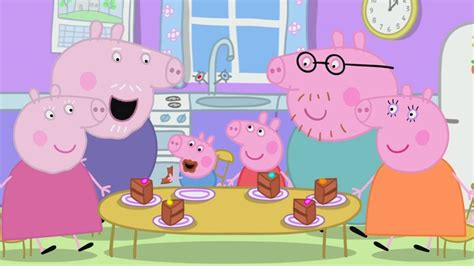 小猪佩奇和乔治去猪爷爷家吃饭看见糖果店_腾讯视频