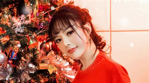 圣诞节少女背景图片