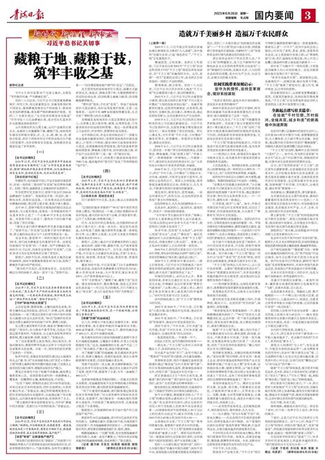青海日报数字报 | 2023年06月26日 - 第3版：国内要闻