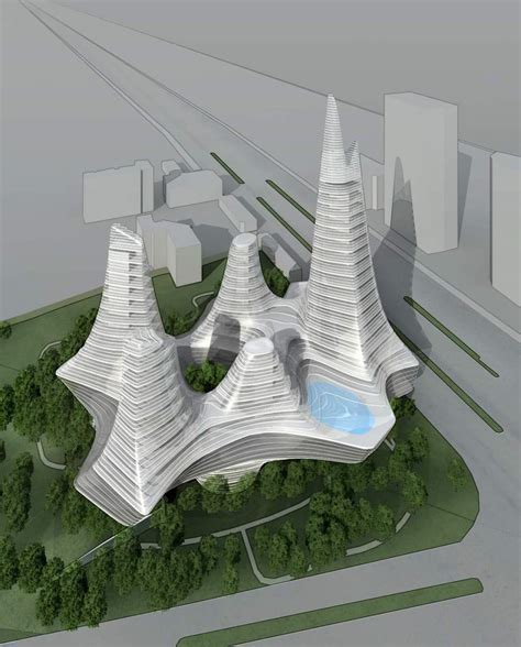 现代异形办公楼3dmax 模型下载-光辉城市