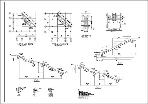 某工程两跑室外钢楼梯结构施工图纸_楼梯电梯构造图_土木在线