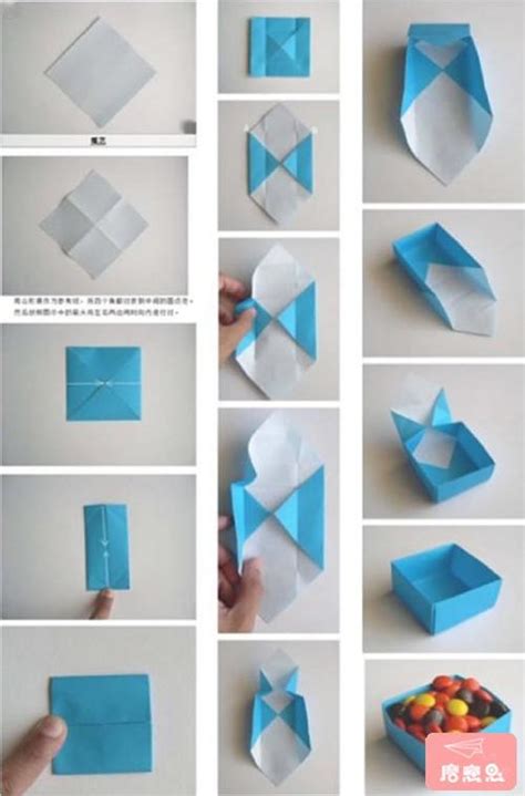 怎么折纸长方形纸巾盒 纸巾盒的折法图解教程_爱折纸网
