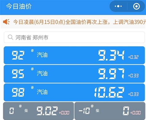 2022河南今日油价查询（6月14日24时调整）-郑州车主办事