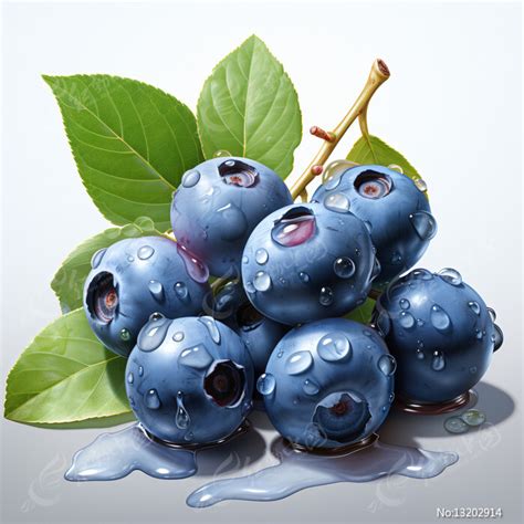 水淋淋的蓝莓图卡AI图片下载_红动中国