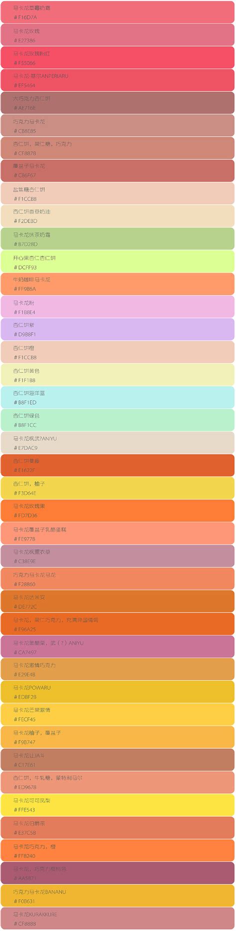 马卡龙色卡图片